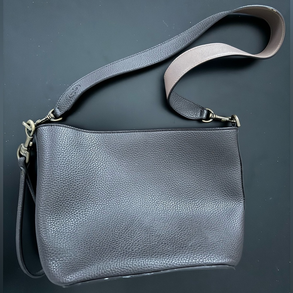 Angela Roi vegan leather dark brown mini bucket bag